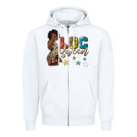 White afro woman loc queen Zipper Hoodie - texasbilliewilder