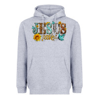 Heather Grey jesus saves Heavyweight Hoodie - HRA Design Shop