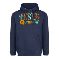 Navy jesus saves Heavyweight Hoodie - HRA Design Shop
