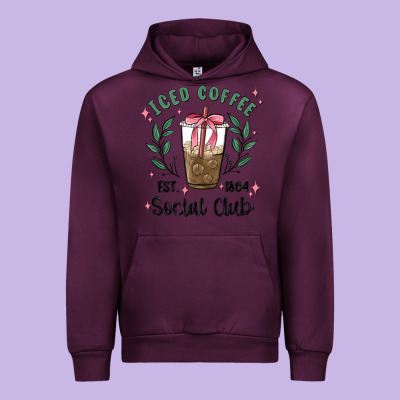 Iced Coffee Social Club Urban Hoodie Designed By Maliassmallbusiness