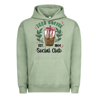 Pigment Oil Green iced coffee social club Urban Hoodie - MaliasSmallBusiness