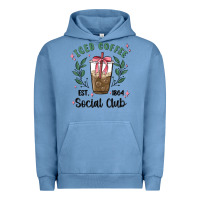 Pigment Pebble Blue iced coffee social club Urban Hoodie - MaliasSmallBusiness