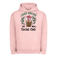 Pigment Salmon iced coffee social club Urban Hoodie - MaliasSmallBusiness