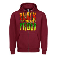 Burgundy black and proud Zipper Hoodie - texasbilliewilder