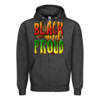 Charcoal Heather black and proud Zipper Hoodie - texasbilliewilder