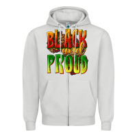 Dove Grey black and proud Zipper Hoodie - texasbilliewilder