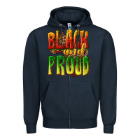 Navy black and proud Zipper Hoodie - texasbilliewilder