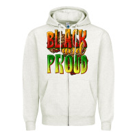 Oatmeal Heather black and proud Zipper Hoodie - texasbilliewilder