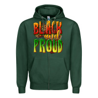 Sports Green black and proud Zipper Hoodie - texasbilliewilder