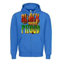 True Royal black and proud Zipper Hoodie - texasbilliewilder
