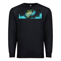 Black jumping bass fishing 16oz libbey cup Premium Sweatshirt - HRA Design Shop