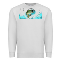 Dove Grey jumping bass fishing 16oz libbey cup Premium Sweatshirt - HRA Design Shop