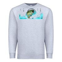 Heather Grey jumping bass fishing 16oz libbey cup Premium Sweatshirt - HRA Design Shop