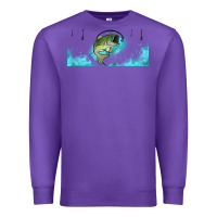 Purple jumping bass fishing 16oz libbey cup Premium Sweatshirt - HRA Design Shop