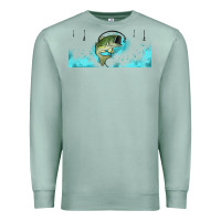 Seafoam jumping bass fishing 16oz libbey cup Premium Sweatshirt - HRA Design Shop