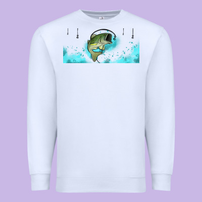 Jumping Bass Fishing 16oz Libbey Cup Premium Sweatshirt Designed By Hra Design Shop
