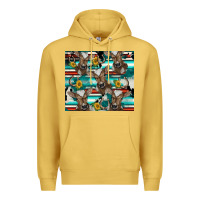 Antique Gold western horseshoe sunflower brown cow Premium Hoodie - BarkalooDesign