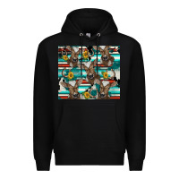 Black western horseshoe sunflower brown cow Premium Hoodie - BarkalooDesign