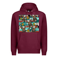 Burgundy western horseshoe sunflower brown cow Premium Hoodie - BarkalooDesign