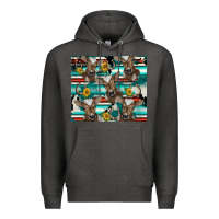Charcoal Heather western horseshoe sunflower brown cow Premium Hoodie - BarkalooDesign