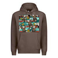 Coffee western horseshoe sunflower brown cow Premium Hoodie - BarkalooDesign