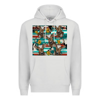 Dove Grey western horseshoe sunflower brown cow Premium Hoodie - BarkalooDesign