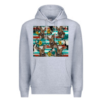 Heather Grey western horseshoe sunflower brown cow Premium Hoodie - BarkalooDesign