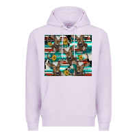Lilac western horseshoe sunflower brown cow Premium Hoodie - BarkalooDesign