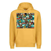 Mustard western horseshoe sunflower brown cow Premium Hoodie - BarkalooDesign