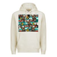 Oatmeal Heather western horseshoe sunflower brown cow Premium Hoodie - BarkalooDesign