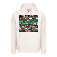 Pale Pink western horseshoe sunflower brown cow Premium Hoodie - BarkalooDesign
