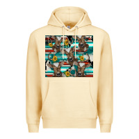 Pina Colada western horseshoe sunflower brown cow Premium Hoodie - BarkalooDesign