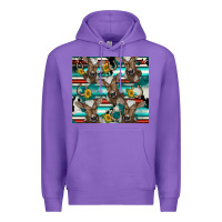 Purple western horseshoe sunflower brown cow Premium Hoodie - BarkalooDesign