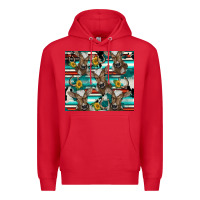 Red western horseshoe sunflower brown cow Premium Hoodie - BarkalooDesign
