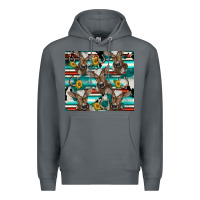 Rock western horseshoe sunflower brown cow Premium Hoodie - BarkalooDesign