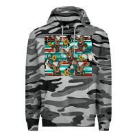 Slate Camo western horseshoe sunflower brown cow Premium Hoodie - BarkalooDesign