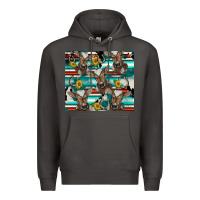 Smoke western horseshoe sunflower brown cow Premium Hoodie - BarkalooDesign