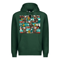 Sports Green western horseshoe sunflower brown cow Premium Hoodie - BarkalooDesign