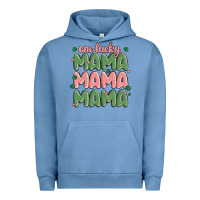 Pigment Pebble Blue one lucky mama Urban Hoodie - MaliasSmallBusiness