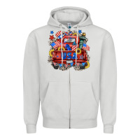 Dove Grey usa truck Zipper Hoodie - Zillion Design Studio