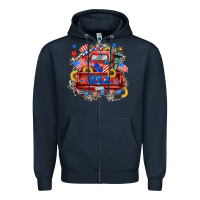 Navy usa truck Zipper Hoodie - Zillion Design Studio