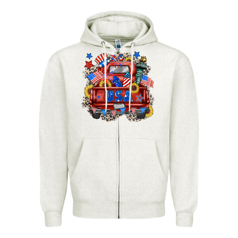Usa Truck Zipper Hoodie by Zillion Design Studio | Teevron
