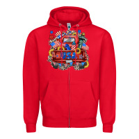 Red usa truck Zipper Hoodie - Zillion Design Studio