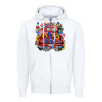 White usa truck Zipper Hoodie - Zillion Design Studio