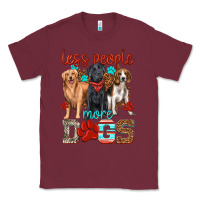 Burgundy less people more dogs Classic Tee - texasbilliewilder