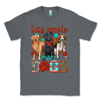 Charcoal Heather less people more dogs Classic Tee - texasbilliewilder