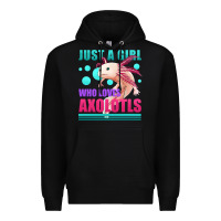 Black just a girl who loves axolotls Premium Hoodie - Jasminsmagicworld
