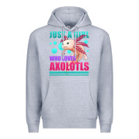 Heather Grey just a girl who loves axolotls Premium Hoodie - Jasminsmagicworld