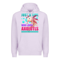 Lilac just a girl who loves axolotls Premium Hoodie - Jasminsmagicworld