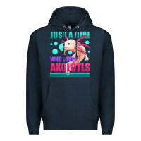 Navy just a girl who loves axolotls Premium Hoodie - Jasminsmagicworld